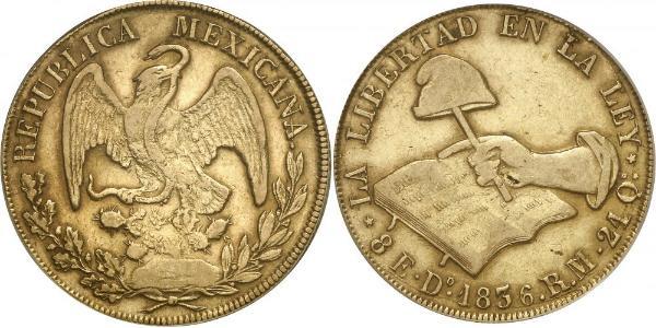 8 Escudo Second Federal Republic of Mexico (1846 - 1863) Oro 