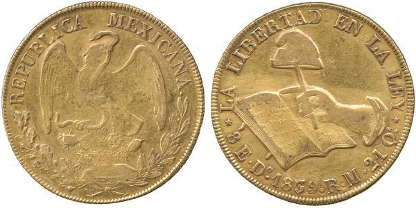 8 Escudo Second Federal Republic of Mexico (1846 - 1863) Oro 