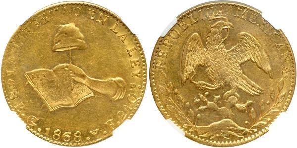 8 Escudo Second Federal Republic of Mexico (1846 - 1863) Oro 