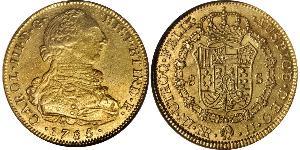 8 Escudo Vicereame della Nuova Granada (1717 - 1819) Oro Carlo III di Spagna (1716 -1788)