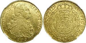 8 Escudo Vicereame della Nuova Granada (1717 - 1819) Oro Carlo IV di Spagna (1748-1819)