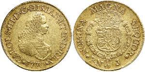 8 Escudo Vicereame della Nuova Granada (1717 - 1819) Oro Carlo III di Spagna (1716 -1788)