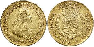 8 Escudo Vicereame della Nuova Granada (1717 - 1819) Oro Carlo III di Spagna (1716 -1788)