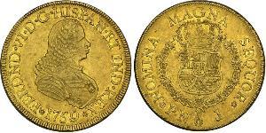 8 Escudo Vicereame della Nuova Granada (1717 - 1819) Oro Ferdinando VI di Spagna (1713-1759)