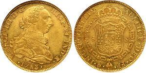 8 Escudo Vicereame della Nuova Spagna (1519 - 1821) Oro Carlo III di Spagna (1716 -1788)