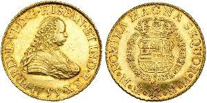 8 Escudo Vicereame della Nuova Spagna (1519 - 1821) Oro Ferdinando VI di Spagna (1713-1759)