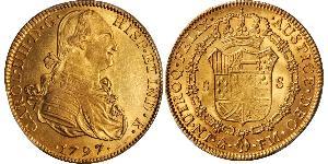 8 Escudo Vicereame della Nuova Spagna (1519 - 1821) Oro Carlo IV di Spagna (1748-1819)