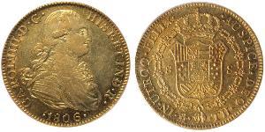 8 Escudo Vicereame della Nuova Spagna (1519 - 1821) Oro Carlo IV di Spagna (1748-1819)