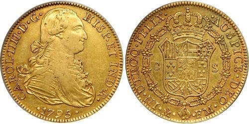 8 Escudo Vicereame della Nuova Spagna (1519 - 1821) Oro Carlo IV di Spagna (1748-1819)