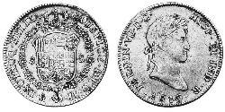 8 Escudo Virreinato de Nueva España (1519 - 1821) Oro Fernando VII de España (1784-1833)