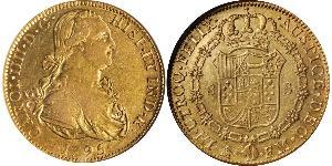 8 Escudo Virreinato de Nueva España (1519 - 1821) Oro Carlos IV de España (1748-1819)