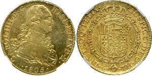 8 Escudo Virreinato de Nueva España (1519 - 1821) Oro Carlos IV de España (1748-1819)