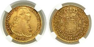 8 Escudo Virreinato de Nueva España (1519 - 1821) Oro Carlos IV de España (1748-1819)