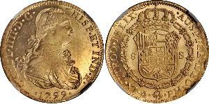 8 Escudo Virreinato de Nueva España (1519 - 1821) Oro Carlos IV de España (1748-1819)