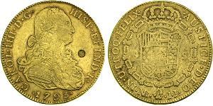 8 Escudo Virreinato de Nueva Granada (1717 - 1819) Oro Carlos IV de España (1748-1819)