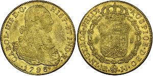 8 Escudo Virreinato de Nueva Granada (1717 - 1819) Oro Carlos IV de España (1748-1819)