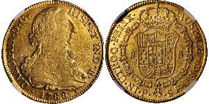 8 Escudo Virreinato de Nueva Granada (1717 - 1819) Oro Carlos III de España (1716 -1788)