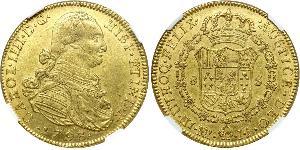 8 Escudo Virreinato de Nueva Granada (1717 - 1819) Oro Carlos IV de España (1748-1819)