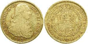 8 Escudo Virreinato de Nueva Granada (1717 - 1819) Oro Carlos IV de España (1748-1819)