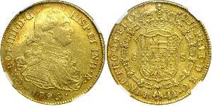 8 Escudo Virreinato de Nueva Granada (1717 - 1819) Oro Carlos IV de España (1748-1819)