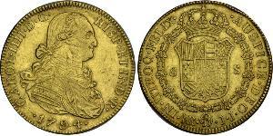 8 Escudo Virreinato de Nueva Granada (1717 - 1819) Oro Carlos IV de España (1748-1819)