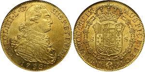 8 Escudo Virreinato de Nueva Granada (1717 - 1819) Oro Carlos IV de España (1748-1819)