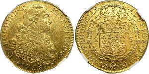 8 Escudo Virreinato de Nueva Granada (1717 - 1819) Oro Carlos IV de España (1748-1819)