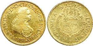 8 Escudo Virreinato de Nueva Granada (1717 - 1819) Oro Carlos III de España (1716 -1788)