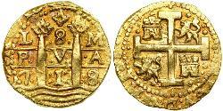 8 Escudo Perú Oro Felipe V de España (1683-1746)