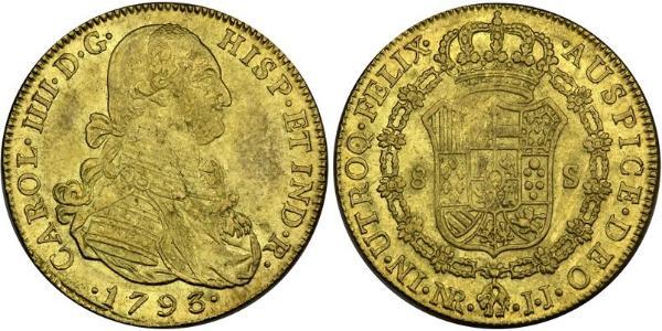 8 Escudo 新格拉納達總督轄區 (1717 - 1819) 金 卡洛斯四世 (1748-1819)