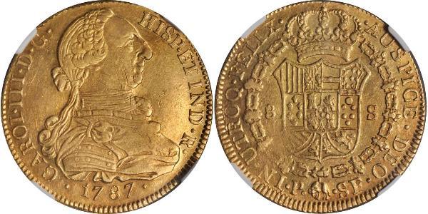 8 Escudo 新格拉納達總督轄區 (1717 - 1819) 金 卡洛斯三世 (西班牙) (1716 -1788)