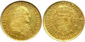 8 Escudo 新西班牙總督轄區 (1535 - 1821) 金 Philip V of Spain(1683-1746)