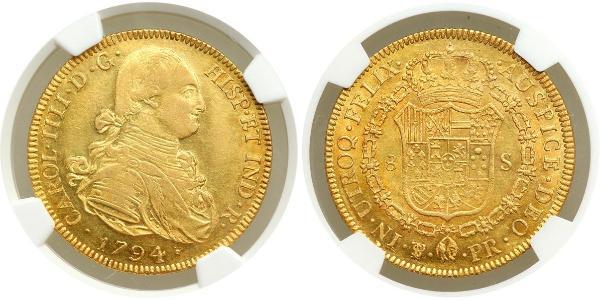 8 Escudo 玻利維亞 金 卡洛斯四世 (1748-1819)