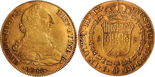 8 Escudo 玻利維亞 / 拉普拉塔总督辖区 (1776 - 1814) 金 卡洛斯三世 (西班牙) (1716 -1788)