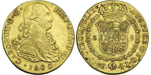 8 Escudo 秘鲁 金 卡洛斯四世 (1748-1819)