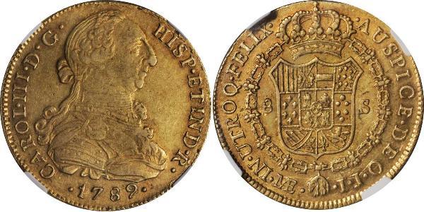 8 Escudo 秘鲁 金 卡洛斯三世 (西班牙) (1716 -1788)