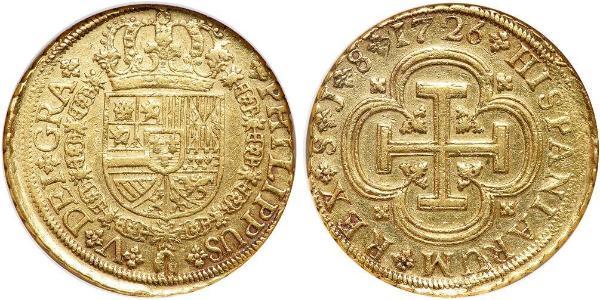 8 Escudo 西班牙 金 Philip V of Spain(1683-1746)