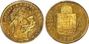 8 Forint / 20 Franc Austria-Hungary (1867-1918) Gold Franz Joseph I (1830 - 1916)