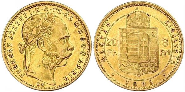 8 Forint / 20 Franc Austria-Hungary (1867-1918) Gold Franz Joseph I (1830 - 1916)