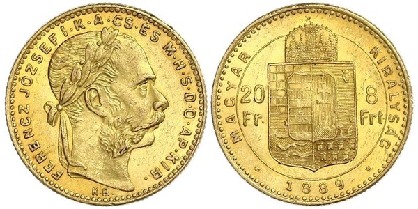 8 Forint / 20 Franc Austria-Hungary (1867-1918) Gold Franz Joseph I (1830 - 1916)