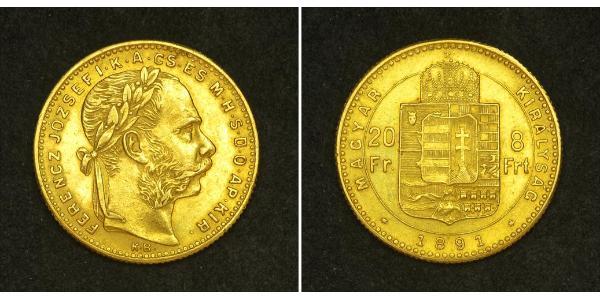 8 Forint / 20 Franc Austria-Hungary (1867-1918) Gold Franz Joseph I (1830 - 1916)