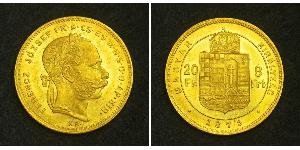 8 Forint / 20 Franc Österreich-Ungarn (1867-1918) Gold Franz Joseph I (1830 - 1916)