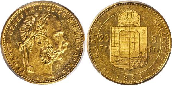 8 Forint / 20 Franc Autriche-Hongrie (1867-1918) Or Franz Joseph I (1830 - 1916)