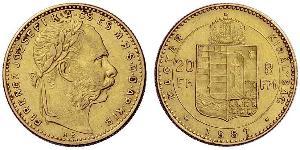 8 Forint / 20 Franc Imperio austrohúngaro (1867-1918) Oro Franz Joseph I (1830 - 1916)