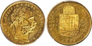 8 Forint / 20 Franc Impero austro-ungarico (1867-1918) Oro Franz Joseph I (1830 - 1916)