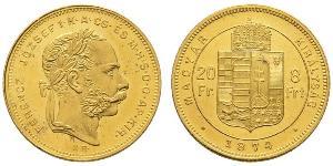 8 Forint / 20 Franc 奥匈帝国 (1867 - 1918) 金 弗朗茨·约瑟夫一世 (1830 - 1916)
