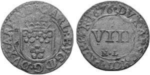 8 Heller null Plata Charles Eugene, 2nd Duke of Arenberg (1633–1681)