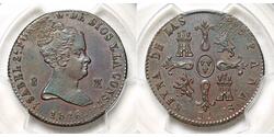 8 Maravedi Kingdom of Spain (1814 - 1873) Copper Isabella II of Spain (1830- 1904)