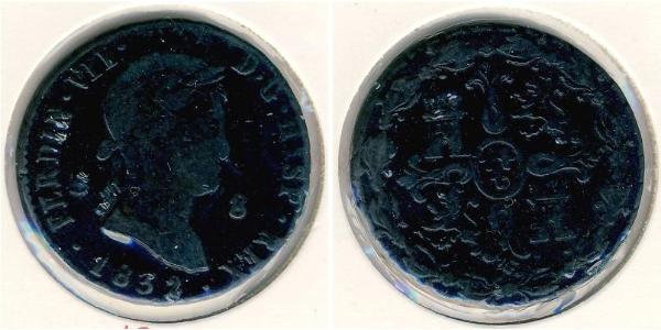 8 Maravedi Kingdom of Spain (1814 - 1873) Cuivre 
