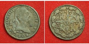 8 Maravedi Spagna Rame Carlo IV di Spagna (1748-1819)